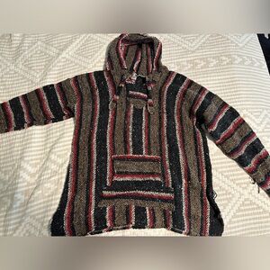 Mexican Blanket Hoodie Hippie Look